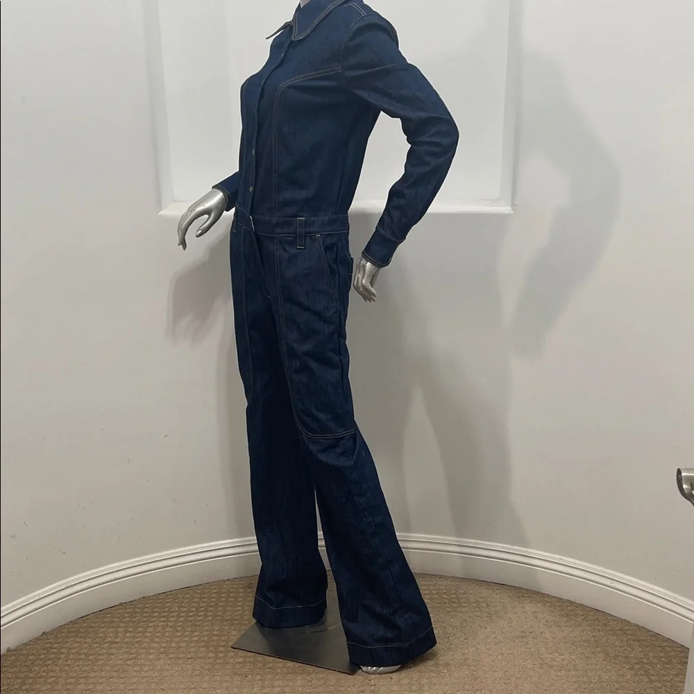 Land Of Distraction 70’s Inspired Women’s Blue Denim Overalls Jumpsuit Size 6